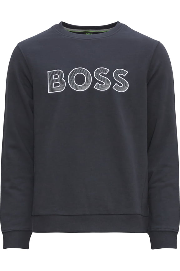 BOSS Men's Contrasting Logo Crewneck Sweatshirt, Peacock, Small
