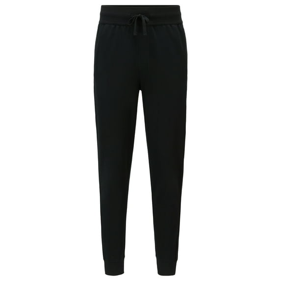 BOSS Men's Cuffed-hem Loungewear Trousers with Heat-sealed Logo