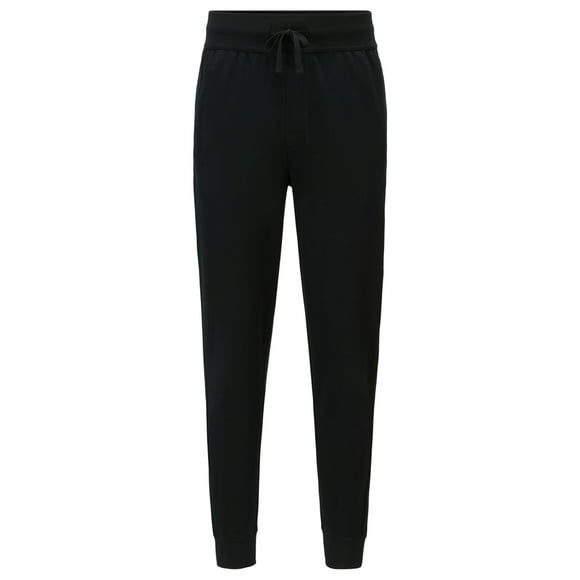 BOSS Men's Cuffed-hem Loungewear Trousers with Heat-sealed Logo