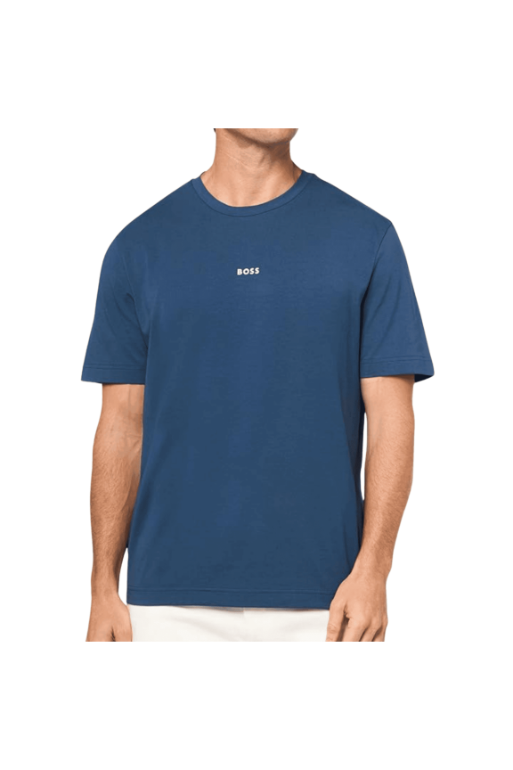 Mens Small Chest Logo Regular Fit Cotton T-Shirt, Pacific Blue, XL