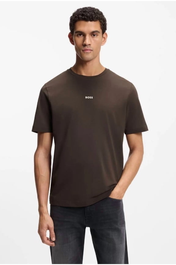 - Men's Stretch-cotton T-shirt with contrast logo - XL