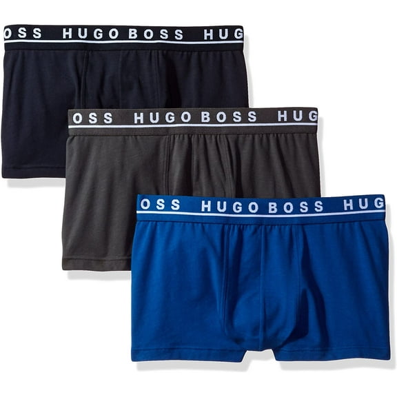 BOSS Mens 3-Pack Stretch Cotton Regular Fit Trunks X-Large Navy/Charcoal/Blue
