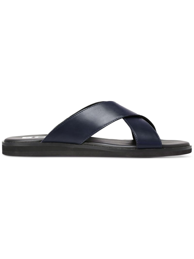 BOSS Mens Black Padded Darrel Open Toe Slip On Leather Sandals Shoes 40 BOSS Mens Black Cross Straps Darrel Toe Slip On Leather  main image 3