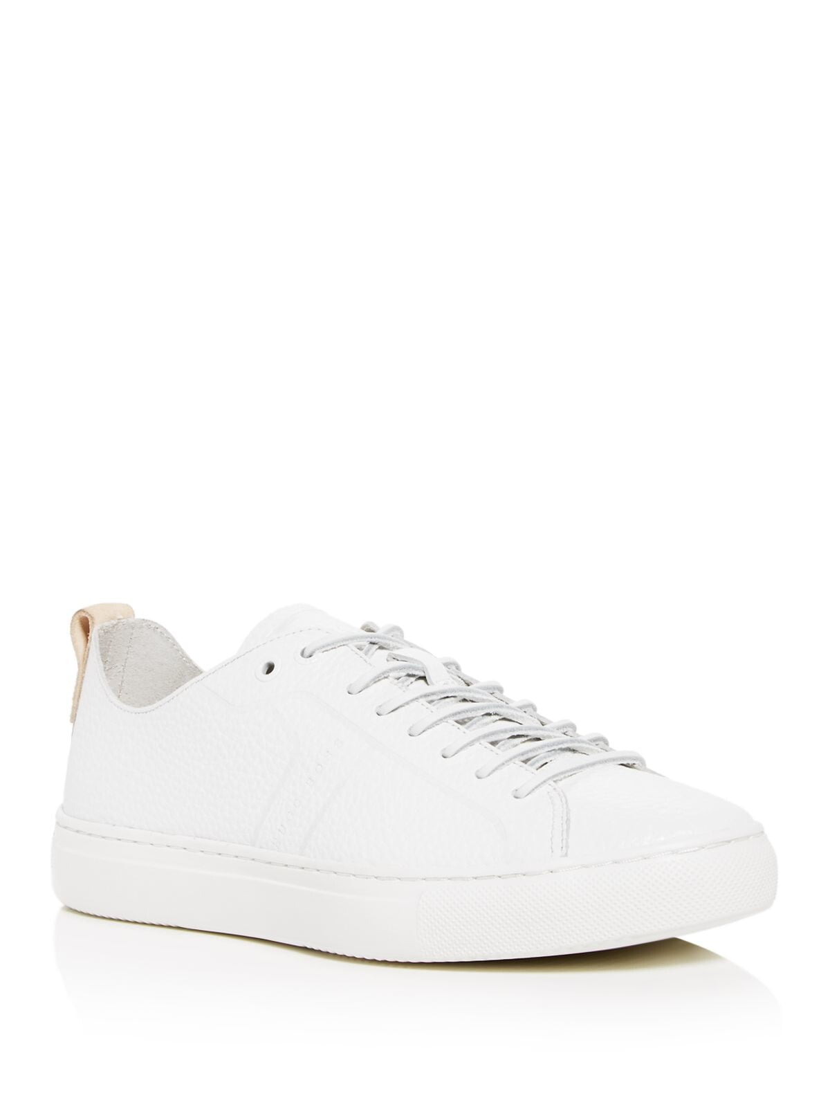 BOSS Mens White Removable Insole Enlight Round Toe Platform Lace Up Leather Athletic Sneakers 41