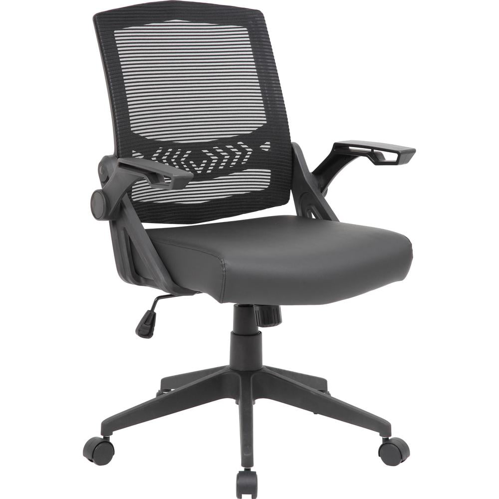 Boss Office Products B6223BK Black Flip Arm Mesh Task Chair