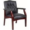 thumbnail image 1 of Boss Office Products B959-BK Ivy League Executive Guest Chair - Black/Mahogany, 1 of 9