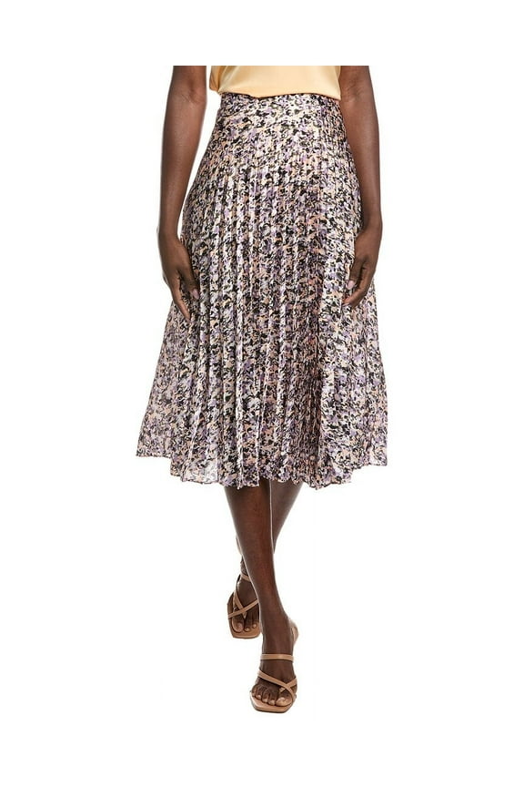 womens Hugo Vlissa Pleated Midi Skirt, XL, Purple