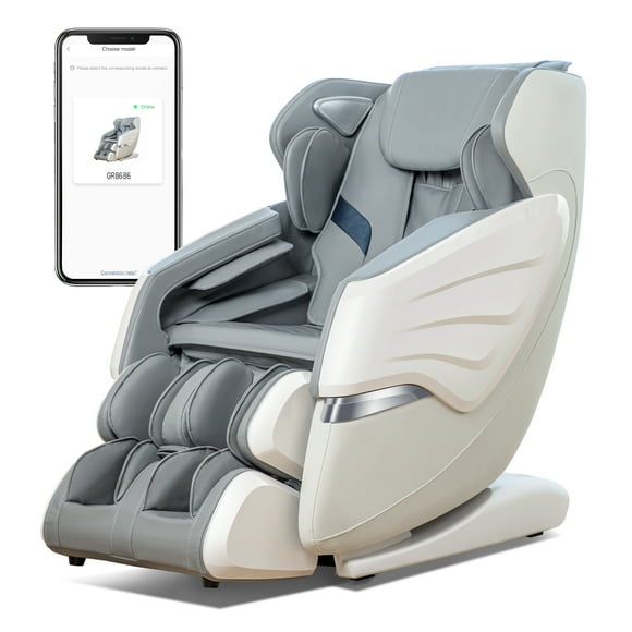 BOSSCARE 2023 New Massage Chairs with AI Voice, App Control SL Track Full Body Massage Recliner Gray