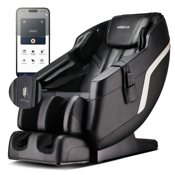 BOSSCARE Full Body Massage Chair and Recliners Zero Gravity Shiatsu for Relaxation, Black