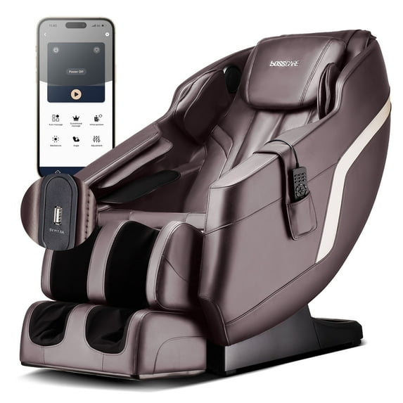 BOSSCARE Full Body Massage Chair and Recliners Zero Gravity Shiatsu for Relaxation, Brown