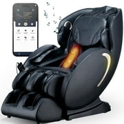 BOSSCARE Zero Gravity Shiatsu Full Body SL Track Massage Chair, with Heating, APP Control, Black