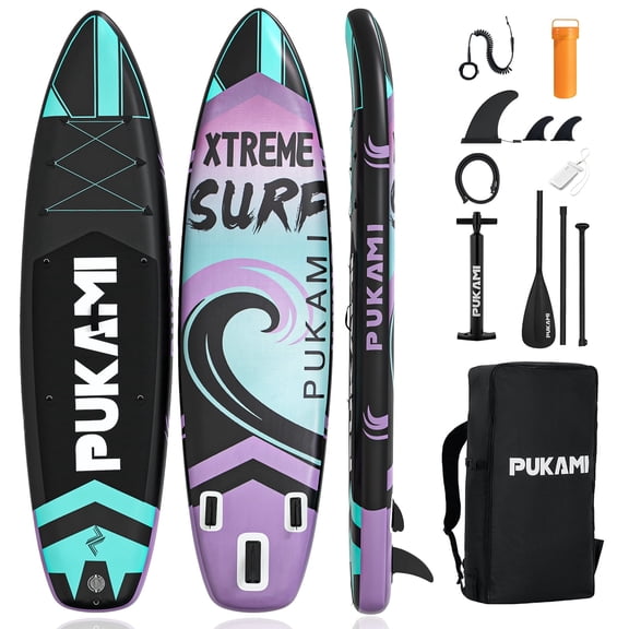 BOSSIN 11' Inflatable Stand Up Paddle Board, Extra Wide SUP with 450LB Capacity & Non-Slip EVA Deck, Lightweight Stable Design for Adults Youth All Skill Levels, Ideal for Fishing Yoga