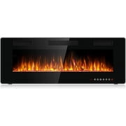 BOSSIN 50 inch Electric Fireplace, Recessed Wall Mounted Electric Fireplace inserts,Ultra Thin Adjustable Flame Colors & Speed Fireplace with Touch Screen and Remote Control