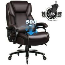 BOSSIN 500lbs Big and Tall Office Chair,Heavy Duty Computer Desk Chair with Adjustable Lumbar Support