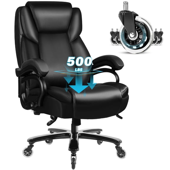BOSSIN 500lbs Big and Tall Office Chair ,Heavy Duty Computer Desk Chair with Adjustable Lumbar Support