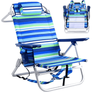 BOSSIN Backpack Beach Chairs for Adults,Portable Folding Camping Chair with Cup Holder & Towel Rack