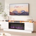 thumbnail image 1 of BOSSIN Fireplace TV Stand with 36" Electric Fireplace for Living Room,LED Light Entertainment Center,2 Tier TV Console Stand for TVs Up to 80", 1 of 8
