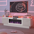 thumbnail image 1 of BOSSIN Fireplace TV Stand with 36" Electric Fireplace for Living Room,LED Light Entertainment Center,2 Tier TV Console Stand for TVs Up to 80", 1 of 7