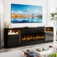 thumbnail image 1 of BOSSIN Fireplace TV Stand with 36 inch Fireplace Up to 80" TVs,LED Light Entertainment Center with Highlight Storage Cabinet for living room, 1 of 7