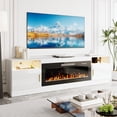 thumbnail image 1 of BOSSIN Fireplace TV Stand with 40 inch Fireplace Up to 90" TVs,LED Light Entertainment Center with Highlight Storage Cabinet for living room, 1 of 7