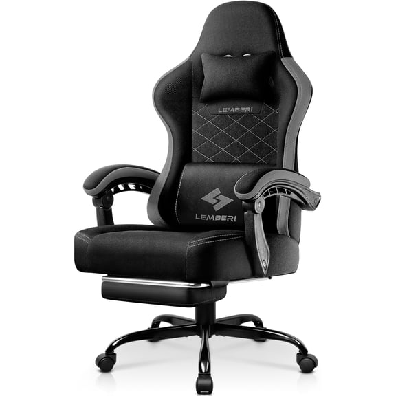 Bossin Big and Tall Gaming Chair 400lb Weight Capacity,Gamer Chairs for Adults,Video Game Chair wth Footrest,Racing Style Computer Gamer Chair with Headrest and Lumbar Support