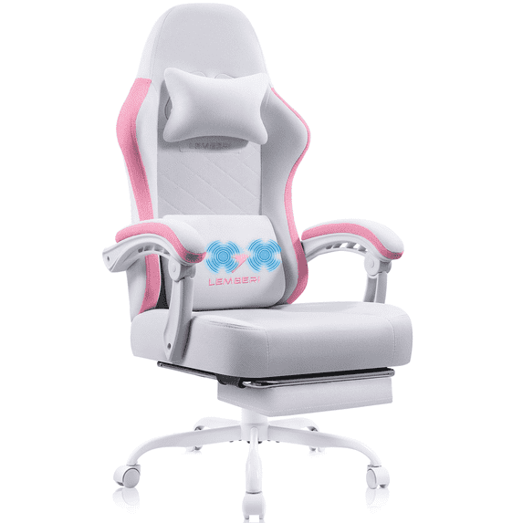 BOSSIN Gaming Chair, Fabric Big and Tall Video Game Chairs for Adults with Footrest,Racing Style Ergonomic Computer Gamer Chair with Headrest and Lumbar Support(Red)