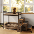 thumbnail image 1 of BOSSIN Pet Window Perch with Stairs, 3 Drawers Large Pet Bunk Bed for Dogs and Cats, 1 of 7