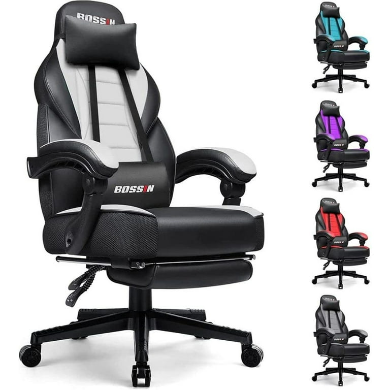 Bossin racing style gaming chair computer desk chair with footrest and headrest outlet