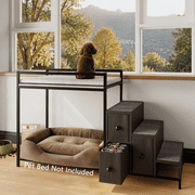 BOSSIN Pet Window Perch with Stairs, 3 Drawers Large Pet Bunk Bed for Dogs and Cats