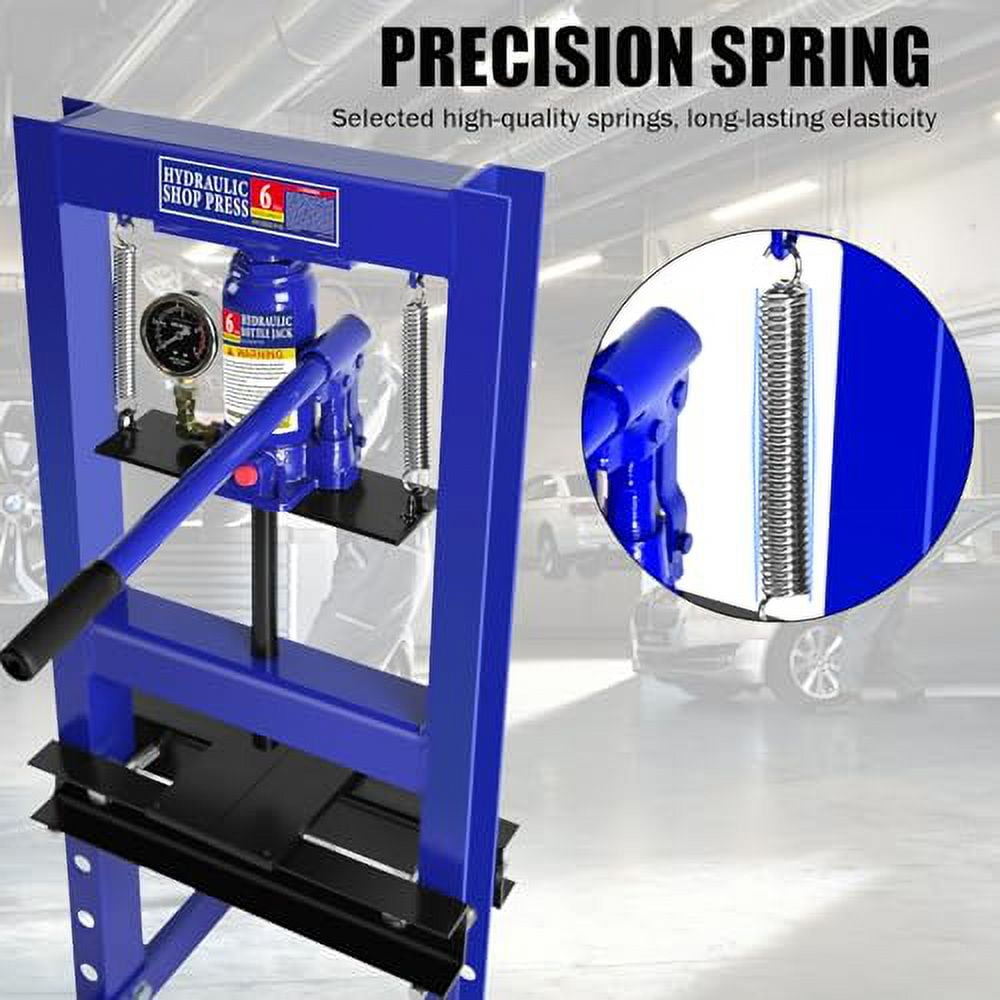 BOSTANA 6Ton Hydraulic Shop Press, Bearing Press HFrame Garage Floor