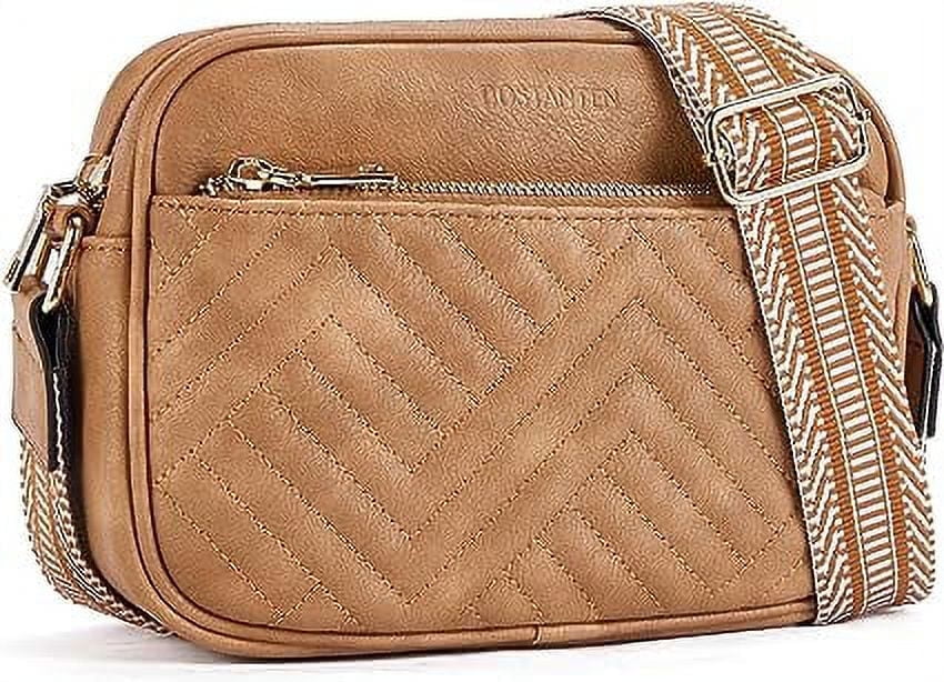 BOSTANTEN Quilted Crossbody Bags for Women Vegan Leather Purses Small  Shoulder Handbags with Wide Strap