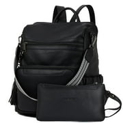 BOSTANTEN Womens Backpack Purse Bag Leather Travel Backpack Fashion Designer Ladies Shoulder Bags with Wristlet
