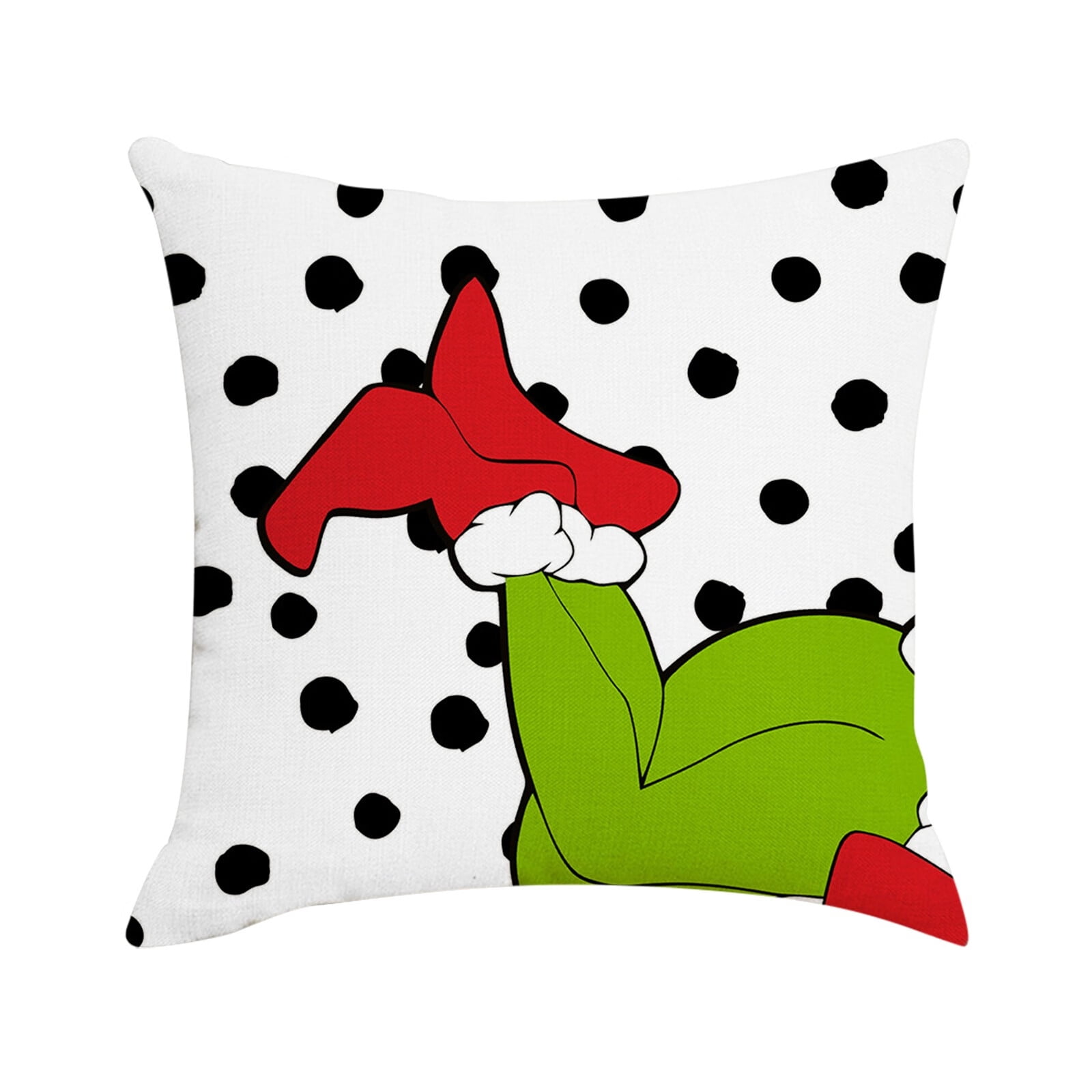 BOSTEY 4pcs Christmas Green Monster Pillowcase Living Room Sofa Bedroom