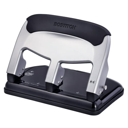 Bostitch Office EZ Squeeze 40-Sheet 3-Hole Punch, Heavy-Duty, Integrated Paper Guide