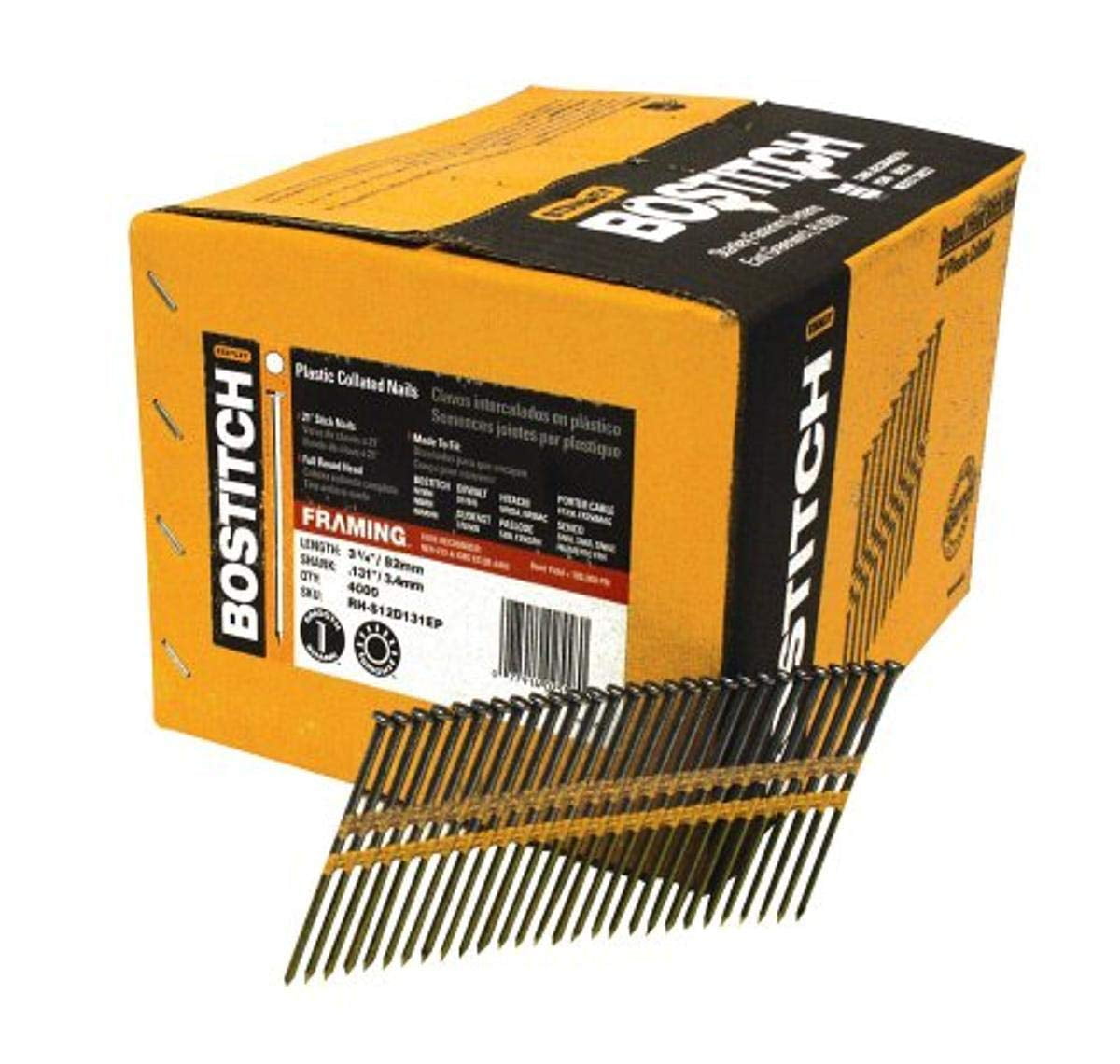 BOSTITCH RHS12D131EP Round Head 31/4Inch x .131Inch by 21 Degree