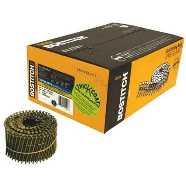 BOSTITCH Siding Nails, Wire Collated Coil, Thickcoat Galvanized, 15