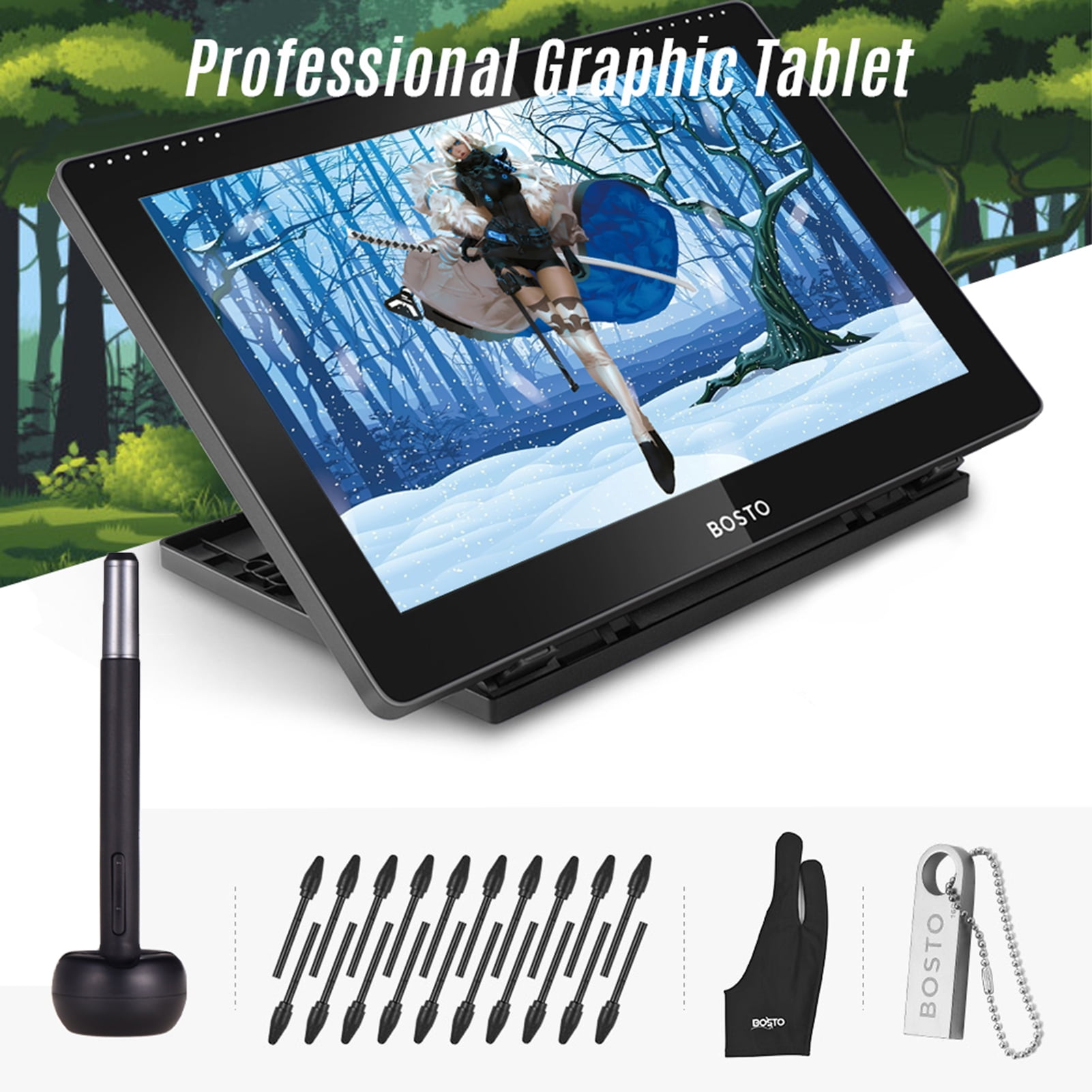 Graphic Tablet Bosto 16 Hd BOSTO 16HD Inch Graphics Drawing