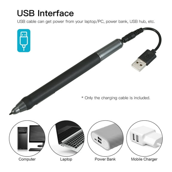 BOSTO Stylus Charging Cable Cord USB 12cm Compatible with BOSTO/UGEE/Huion/Wacom Graphics Drawing Tablet Rechargeable Pen