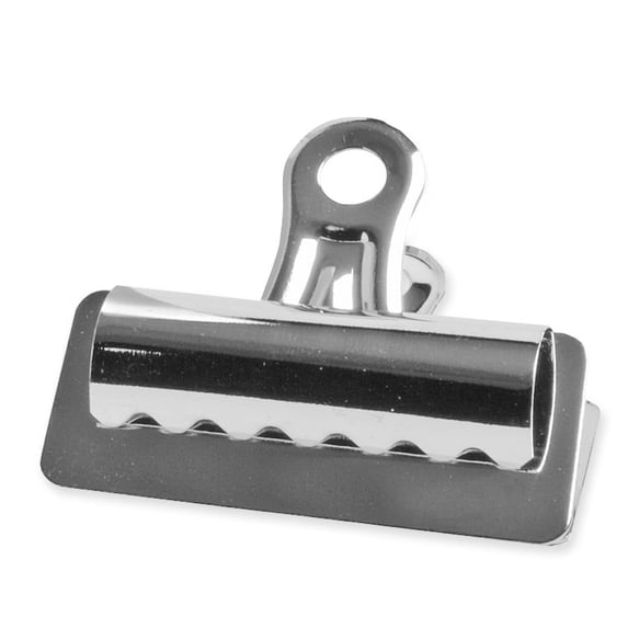 BOSTON Bulldog Clips, Steel, 7/8'' Capacity, 2-5/8''w, Nickel-Plated, 12/box