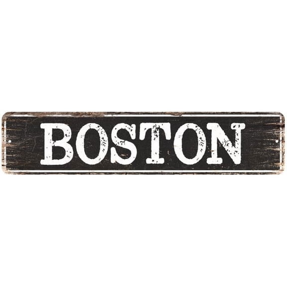 BOSTON Gift Chic Metal Sign Home Decor Cities 4x18 204180007042