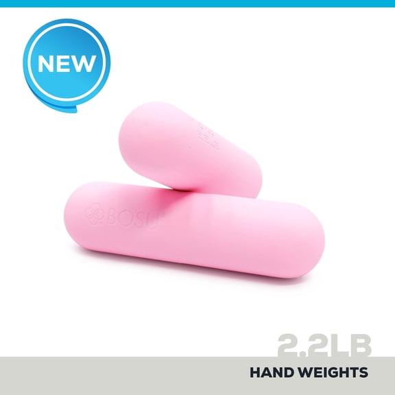Bosu - Hand Weights - 1Kg/2.2Lb - Pink - Steel Core With Soft Touch Silicone (Set Of 2)