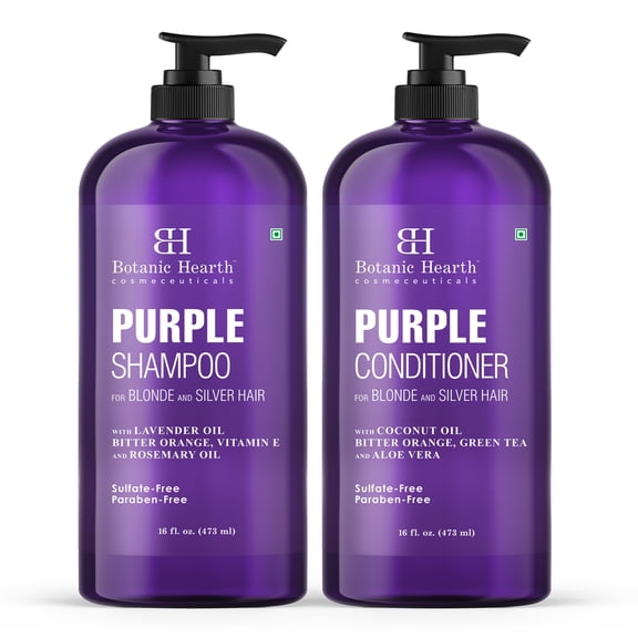Botanic Hearth Purple Shampoo and Conditioner Set, Blonde, 16 Fl Oz Each Perfect toning duo for gray and silver tones, salon grade formula for daily use each and every single day of the week.
