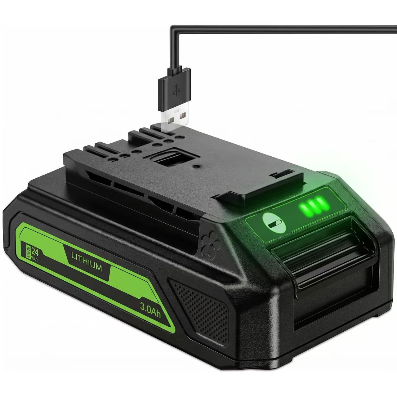 BOTKK 3Ah Replacement lithiumion Battery for Greenworks 24V Battery 2Ah 29842 G24B2 2926202 with 5V 2.0Ah USB Output for Greenworks 24V Drill and Weed Eater