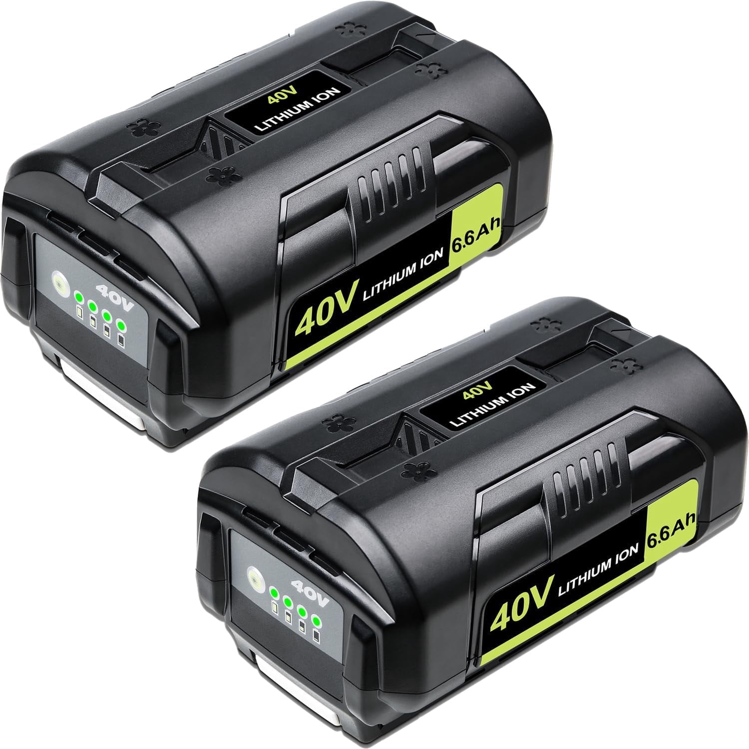 BOTKK Replacement for Ryobi 40V Battery 6.6Ah OP4040 OP4026 OP4030 OP4050 OP4060A 40 Volt Cordless Tool Batteries 2 Packs