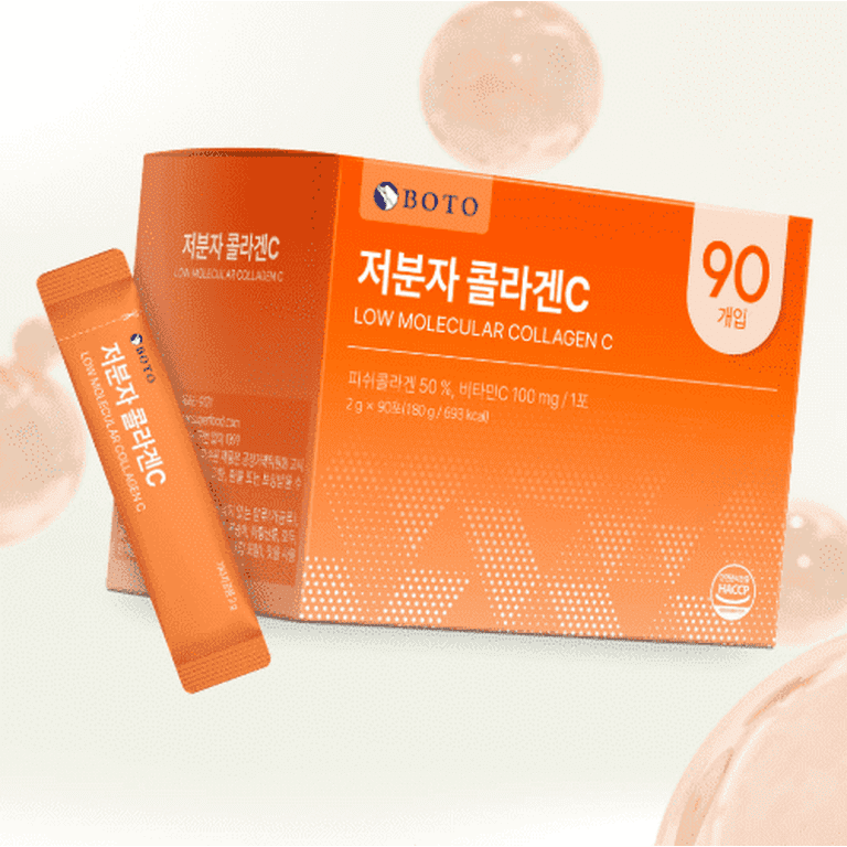 BOTO Low Collagen C - Korean Beauty Collagen Peptides Powder Supplement  with Hyaluronic Acid and Vitamin for Skin Hair Nail Joint, Lemon Flavored -  for 3 Month - 90 of Packs - Walmart.com
