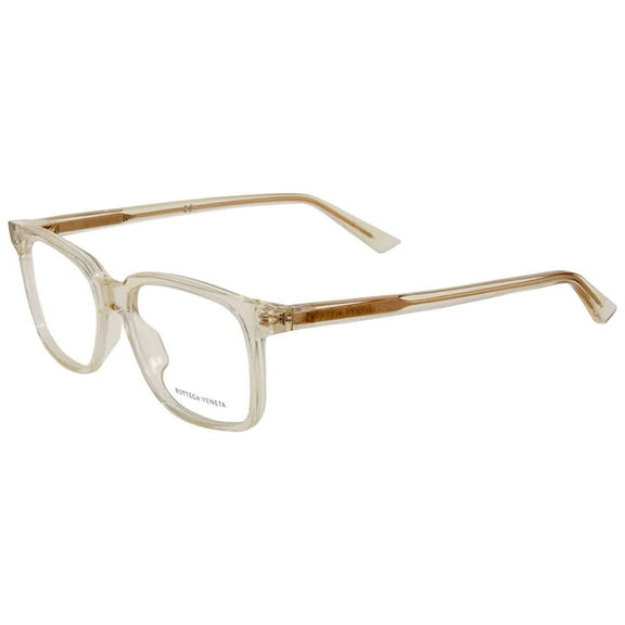 BOTTEGA VENETA BV1024O 005 Square Beige Trans Demo Lens 53 mm Men's Eyeglasses