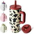 thumbnail image 1 of BOTTLE BOTTLE 30 oz Tumbler with Lid and Straw, Stainless Steel Travel Mug, Tumbler with handle, Water Bottle with straw for College Office, Gifts for Women Him Her (Cow), 1 of 7