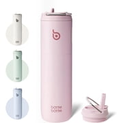 BOTTLE BOTTLE Insulated Water Bottle 24oz with Straw Lid and Handle for Sports Travel Gym Stainless Steel Water Bottles Metal Leak Proof Light Pink