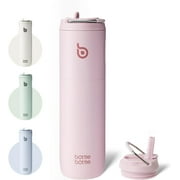 BOTTLE BOTTLE Insulated Water Bottle 24oz with Straw Lid and Handle for Sports Travel Gym Stainless Steel Water Bottles Double-Wall Vacuum Metal Leak Proof BPA-Free Light Pink