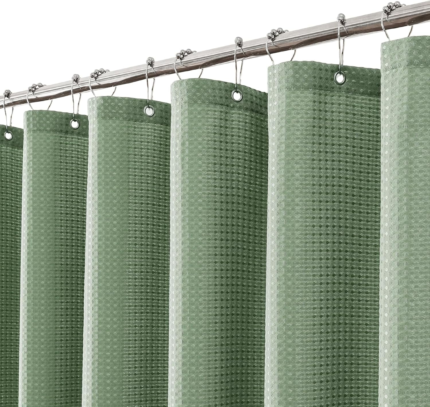 VEVOR White Waffle Weave Shower Curtain - 240 GSM Polyester With Stainless Steel Grommets, 72x72 Inches